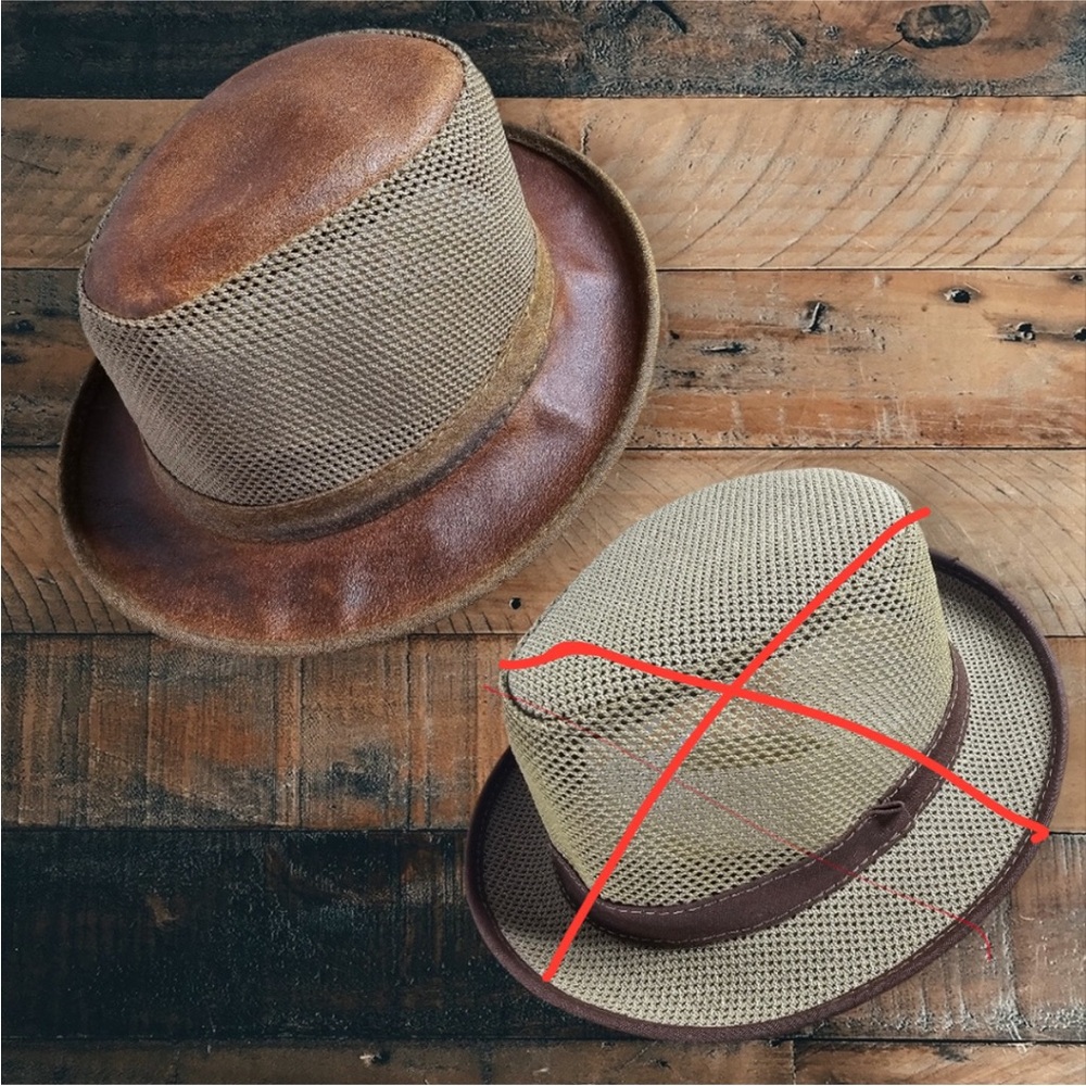 Leather/Mesh Fedora | American Hat Makers | Chestnut
